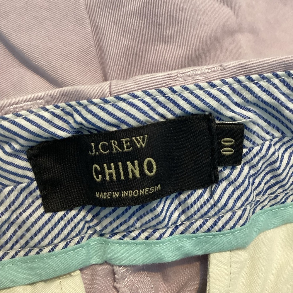 J.Crew Chino Lavender Cotton Shorts 00 Classic Fit Lightweight Summer - Picture 3 of 4